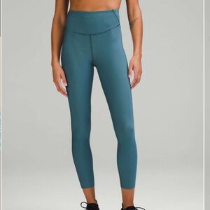 Lululemon Base Pace High-Rise Tight 25" Two-Tone Ribbed Green Jasper/Blue Chill